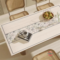 테이블매트 고급스러운 식사매트 바람 심플 거실 티테이블 식탁보 방수 오일방지 파마방지 워싱프리, 멋진 정원 [원터치는 깨끗합니다], 90*140cm