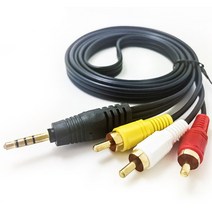 무산소동선 3.5mm 잭3 RCA 남성 오오 AV 케이블 AUX 스테레오 코드 스피커 TV 박스 CD DVD 플레이어 변환기, Black_1.5m