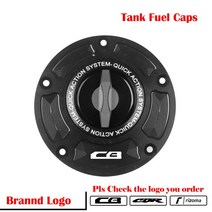 CNC 알루미늄 키리스 레이싱 퀵 릴리스 오토바이 탱크 연료 캡 케이스 가스 커버 혼다 CBR650R/F CBR1000R, 04 Titanium_01 CB LOGO