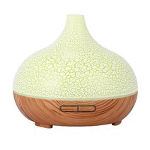 캔들램프 아로마램프 디퓨저 550ml 아로마 테라피 에센셜 오일 우드 그레인 원격 제어 초음파 가습기 7 색 라이트, 영국, 01
