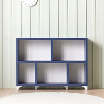 가이온 루킨 2단 1200 디자인 책장-다리형, 인디고블루