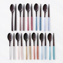 프라임 옻칠 우드 수저 젓가락 2인 세트 (11color), 울트라마린x2