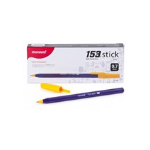 153스틱비비드볼펜0.7 흑색&바이올렛 (모나미) 12개입/타