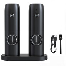 전동 후추 그라인더 중력 유도 전기 바다 소금과 전기 커피 기계 곡물 식품 기계 80, USB 블랙 3팩