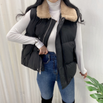 스트릿제이 여자 퍼 조끼 패딩