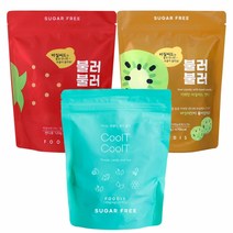 무설탕캔디 3팩 기획 세트(목캔디 쿨티쿨티&바질씨드 캔디 불러불러 딸기맛&키위맛), 단품