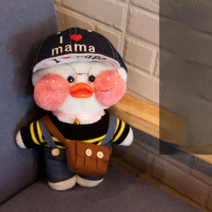 PKTOYS DIY 행운 만화 귀여운샐리 말하는 빵빵덕오리 인형 옷 애착인형 크리스마스 명절 선물, 카우보이 벨트 바지 카우보이 모자 검은, 흰 오리 