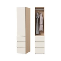 한샘 샘베딩 스테디 옷장 40cm(높이194cm) 행거서랍형 10종, D형 : 크림화이트도어+화이트몸통(D)