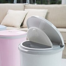 애드크로스 에이원 베스트캔 밀폐휴지통 밀폐쓰레기통 4중 5중차단 이중 덮개형 리필 원형 20L 쓰레기통, 이중덮개형 SET, 핑크