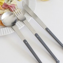 손님 초대상 식기 디너 스푼 포크 나이프 식사 숟가락 양 예쁜 선물 커트러리 결혼, 스푼 차콜, 본상품선택