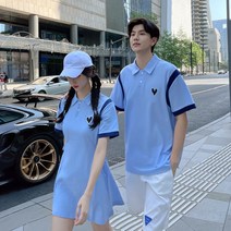 슬림 원피스 커플룩 캐주얼 바캉스 신혼 데이트 단가라 카라티