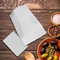 화이트무광 스탠드 지퍼백 18X29+5.5