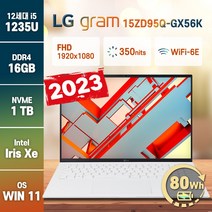 LG전자 2023년형 그램15 15ZD95Q-GX56K 윈도우탑재 LG정품파우치 증정, WIN11 Home, 16GB, 1TB, 코어i5, 화이트
