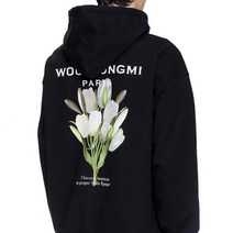 WOOYOUNGMI 우영미 튤립 프린트 남녀 루즈핏 후드 맨투맨