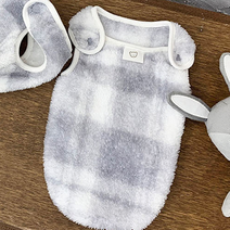 데댕 부드럽고 입기 편한 이지웨어 체크후리스, 조끼그레이