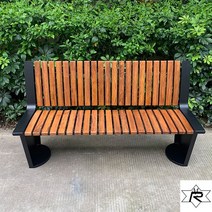 야외용 정원 방부목 등받이 우드 테라스 카페 의자 평벤치 공원벤치 가든, 철제로스트/방부소나무