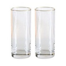 골드라인 롱글라스 유리컵 355ml, 혼합색상, 2개