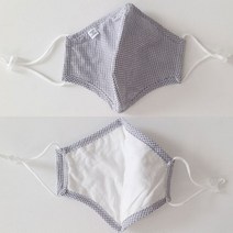 마더라이크 국내제작 잔체크 면마스크 빨아쓰는/ 숨쉬기편한/패션, sl.잔체크마스크_회색