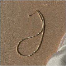 레이어드 심플 슈가 진주 목걸이 14k 골드 뒷고리 3mm 4mm 5mm 6mm 8mm