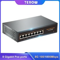 TEROW POE 기가비트 스위치 8 포트 1000M VLAN 이더넷 Anywhere AP IP 모니터링 카메라 전원 공급 장치용 빠른 네트워크, CHINA_Black