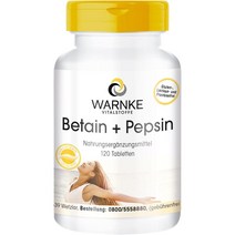 WARNKE 독일 반케 바이탈스토프 엔자임 베타인 HCL 120정제, 1통, 141g