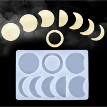 달의 위상 실리콘 몰드 레진 아트 공예 재료 크리스탈 uv 에폭시 틀 키링 만들기, 달의 위상 몰드