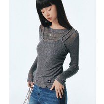 시티브리즈 세트 울텐셀 레이어드 탑 차콜 CTF3 울 텐셀