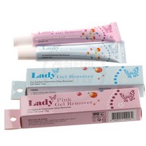 레이디 겔리무버 15g 튜브형 속눈썹 연장 글루 제거 핑크 투명, 1개