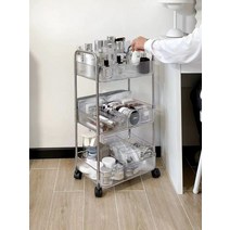 캠핑 접이식 트레일러 웨건 욕실 롤링 유틸리티 카트 보관 정리함 슬라이드 모바일 선반 유닛 트롤리 화장품 사무실 주방용, 02=4layers, 1개