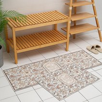 폴라도레 폴라도레 주방 매트 빨아쓰는 가죽 소프트 규조토 화장실 욕실 발매트, 6.빈티지플라워