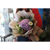 [피오니페페] 행복을 전하는 라벤더 수국 꽃다발 [ 꽃말예쁜꽃]