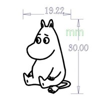 떡도장 베이킹인두 3cm 불도장제작 모형 현품 불도장만들기 인두도장, 벤딩핸들+3cm패턴(하마1)