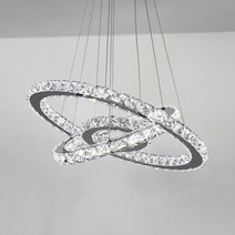 LED 쓰리링 펜던트 식탁등 크리스탈 럭셔리 인테리어 식탁 조명, 2. LED쓰리링 주광색