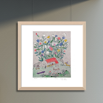 [그림닷컴] 제주생활의 중도 (99 Editions) gray sky 이왈종 판화, 알루미늄화이트