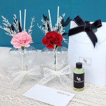 [바보사랑] 하트리본 수국 카네이션 디퓨저 100ml 어버이날 선물[라임블러썸], 핑크／테싯