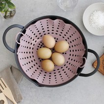 실리콘 찜기 계란 이유식 가정용 대게 스티머 _ 22092786EA, 쿠팡 3번샵 다크핑크