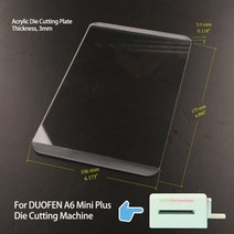 스티로폼 절단기 DUOFEN A6 미니 플러스 다이 커팅 기계용 플레이트 크기 투명 나일론은 다른 기계에 적합, 01 Acrylic 3mm