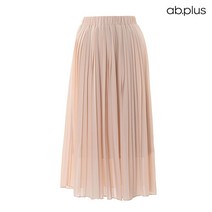 에이비플러스 플리츠 쉬폰 롱스커트