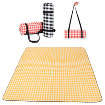 피크닉 방수 패브릭 린넨 천 돗자리 한강 이쁜 감성 천 돛자리 매트, K.(체크 무늬)작은 노랑흰색