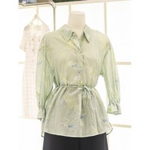 주크 AK분당점 주크 프린트 허리 벨티드 블라우스_Z222MSC023