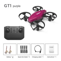 샤오미 드론 드론매장 소형 입문용 촬영 미니 GT1 드론 4 축 인 플라이트 롤오버 2022 도 스턴트 롤 360G R, 02 Purple 2B