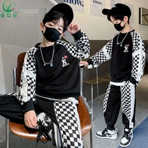 셀럽당 주니어용 긴팔 맨투맨 세트 소년 트레이닝 세트 주니어 트레이닝 상하세트