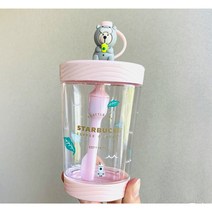스타벅스 중국 2020 여름MD 1차 밀림동물 시리즈_하마 베어리 피규어 핑크 콘티고 대용량 빨대컵 500ml (5/7출시 5/8순차배송)
