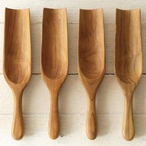 티크 나무 스쿱 시 나우숟가락 차 우드 원두 다용도, 1개