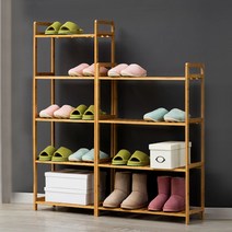 베란다 조립식 원목선반 수납장 선반장 진열장 신발장, 4단_소형(가로35cm), 4단:소형(가로35cm)