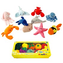 [동화오피스] 청양 통통이 분류놀이 바다친구 10종 / 어린이집 교구 헝겊완구, 1set