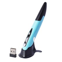 STK 무선 광학 펜 마우스 2.4GHz USB 마우스펜 3색 속도 조절가능, 블루, 기본형