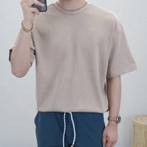 로코비전 L-5XL 특양면 오버핏 반팔티 여름 커플 무지 티셔츠 빅사이즈
