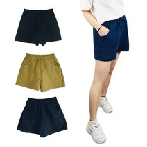 핀턱 여성4부반바지 여름 린넨 면반바지 허리 밴딩