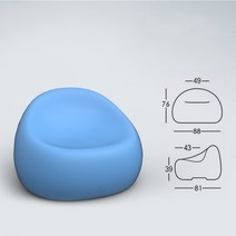조약돌 1인 원목 탁자 테이블 소파 야외 라운지 벤치, 1인석 88x81x76